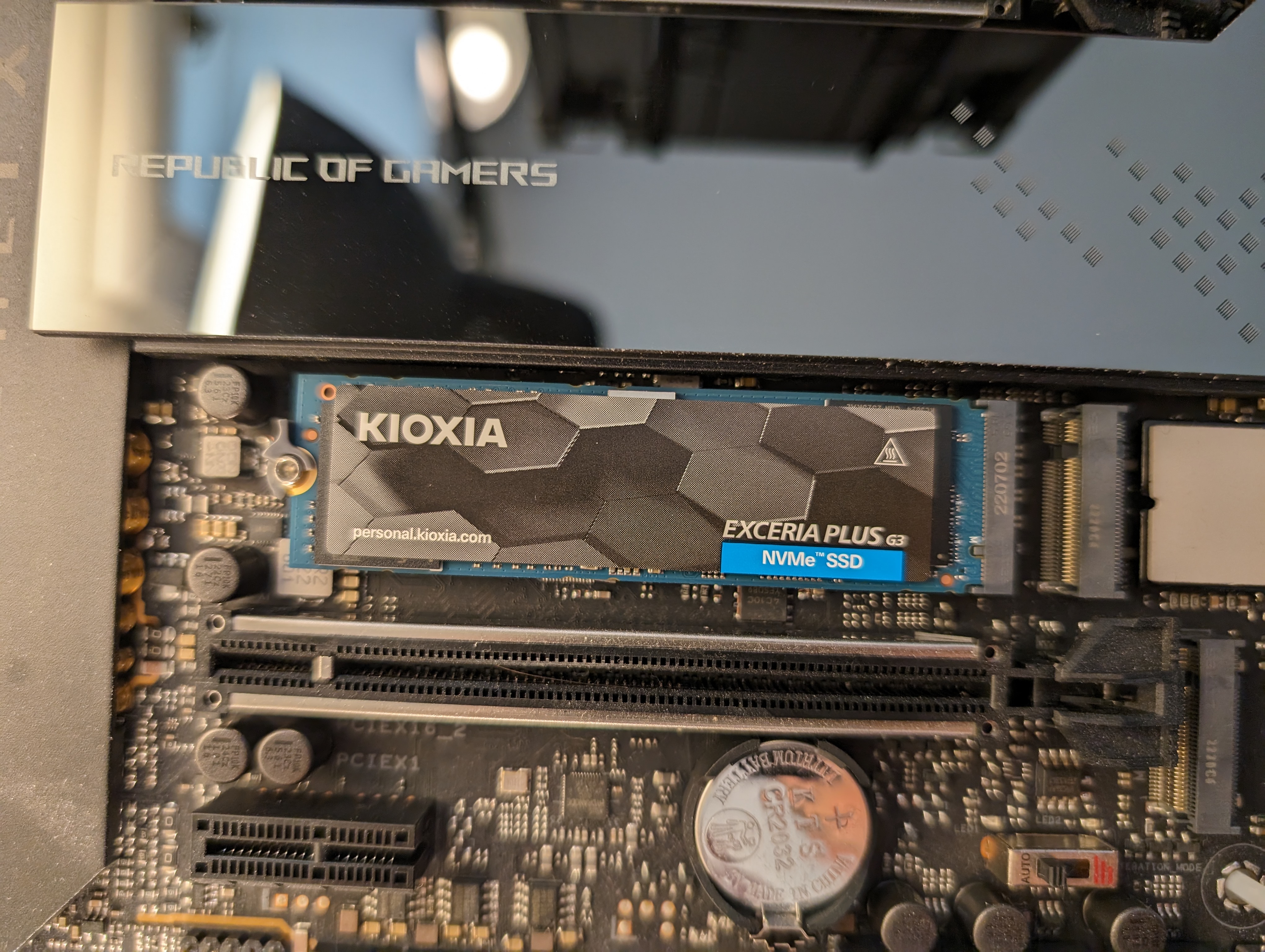 Kioxia Exceria Plus G3 in test rig AMD based.jpg